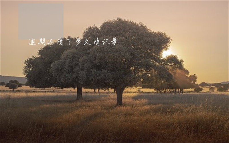 逾期还清了多久清记录 逾期还清了多久清记录