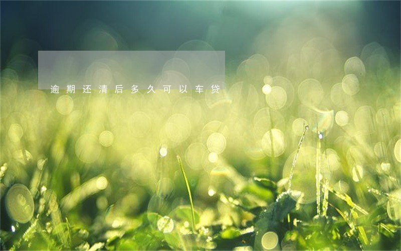 逾期还清后多久可以车贷