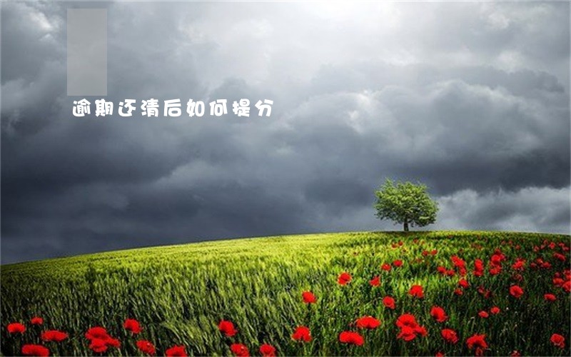 逾期还清后如何提分 逾期还清后如何提分