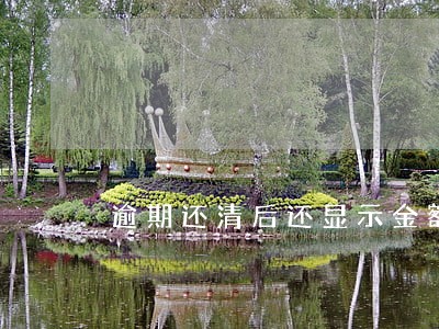 逾期还清后还显示金额0 逾期还清后还显示金额0