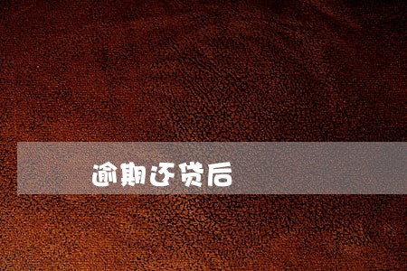 逾期还贷后 逾期还贷后
