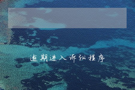 逾期进入诉讼程序