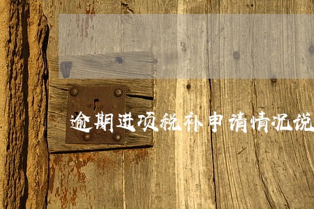 逾期进项税补申请情况说明 逾期进项税补申请情况说明