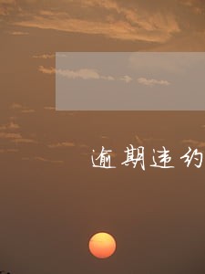 逾期违约民法典条款