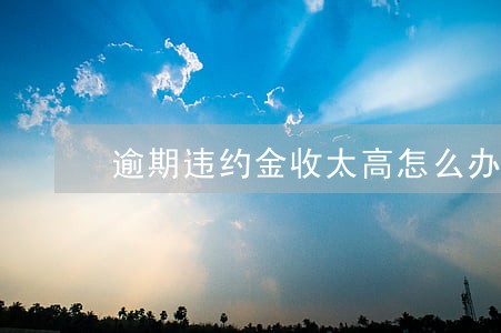 逾期违约金收太高怎么办 逾期违约金收太高怎么办