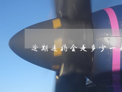 逾期违约金是多少一天 逾期违约金是多少一天