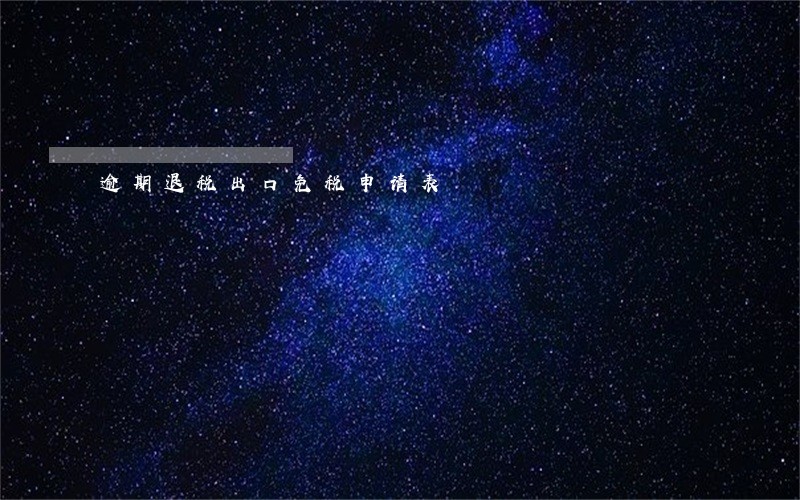 逾期退税出口免税申请表 逾期退税出口免税申请表