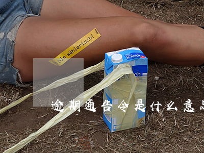 逾期通告令是什么意思
