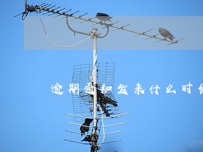 逾期通知发来什么时候能消除
