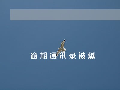 逾期通讯录被爆 逾期通讯录被爆