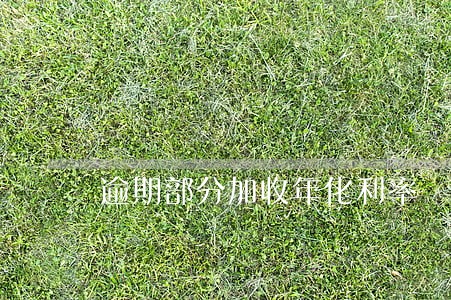 逾期部分加收年化利率 逾期部分加收年化利率