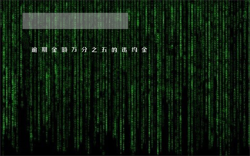 逾期金额万分之五的违约金 逾期金额万分之五的违约金