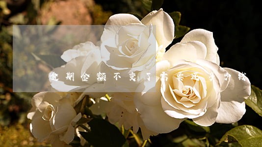 逾期金额不变了需要还多少钱 逾期金额不变了需要还多少钱