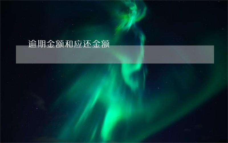 逾期金额和应还金额 逾期金额和应还金额