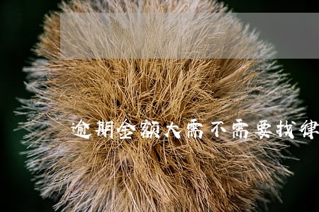 逾期金额大需不需要找律师协商 逾期金额大需不需要找律师协商