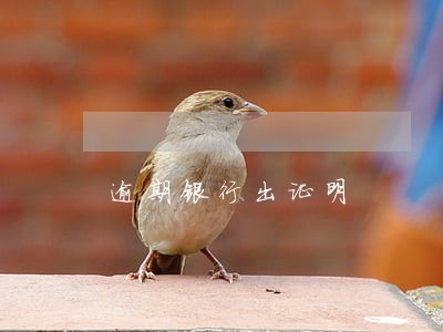 逾期银行出证明 逾期银行出证明
