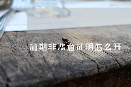 逾期非恶意证明怎么开 逾期非恶意证明怎么开