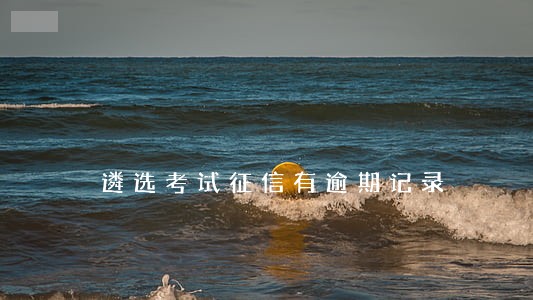 遴选考试征信有逾期记录 遴选考试征信有逾期记录