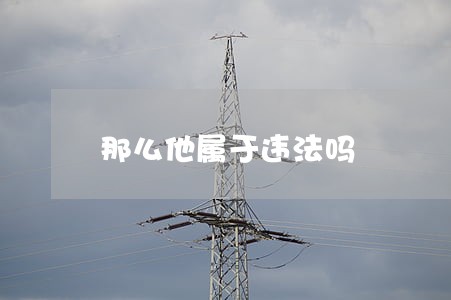 那么他属于违法吗 那么他属于违法吗