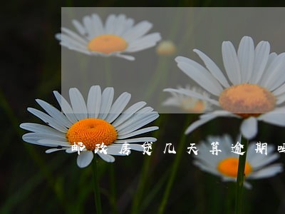邮政房贷几天算逾期吗 邮政房贷几天算逾期吗