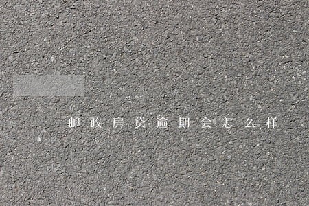 邮政房贷逾期会怎么样