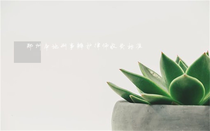 郑州本地刑事辩护律师收费标准 郑州本地刑事辩护律师收费标准