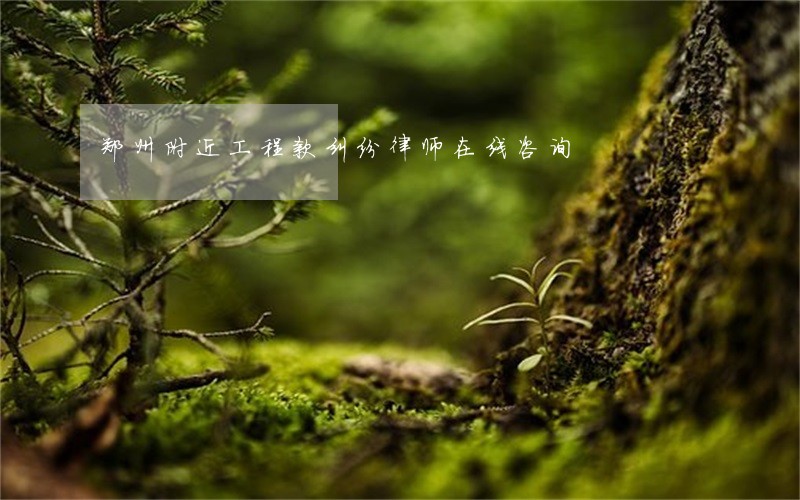 郑州附近工程款纠纷律师在线咨询 郑州附近工程款纠纷律师在线咨询