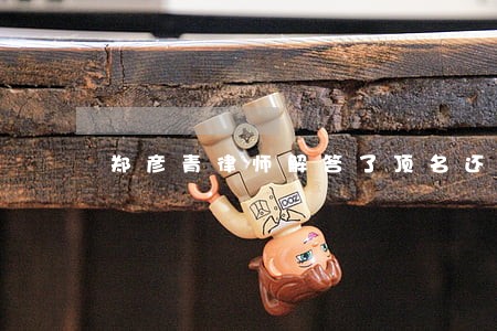 郑彦青律师解答了顶名还房贷 郑彦青律师解答了顶名还房贷