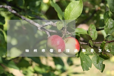 郴州市图书馆逾期费怎么算 郴州市图书馆逾期费怎么算