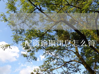 配资逾期罚息怎么算 配资逾期罚息怎么算
