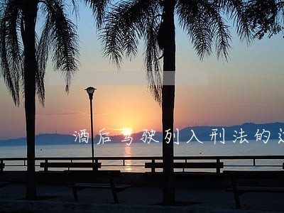 酒后驾驶列入刑法的过程