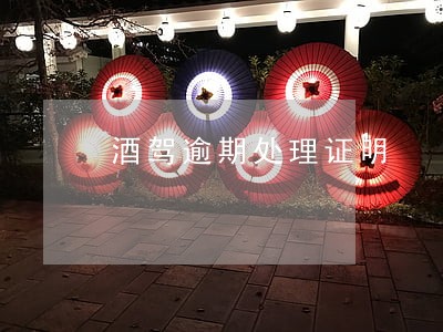 酒驾逾期处理证明 酒驾逾期处理证明