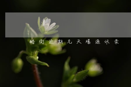 酷街逾期几天爆通讯录 酷街逾期几天爆通讯录