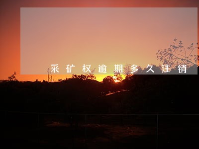 采矿权逾期多久注销