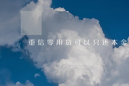 重信零用贷可以只还本金吗 重信零用贷可以只还本金吗