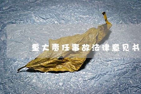 重大责任事故法律意见书 重大责任事故法律意见书