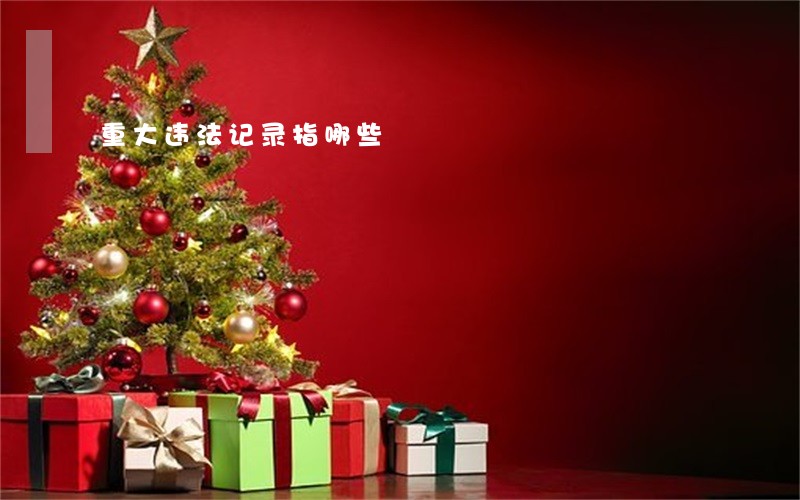 重大违法记录指哪些 重大违法记录指哪些