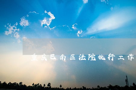 重庆巴南区法院执行工作 重庆巴南区法院执行工作