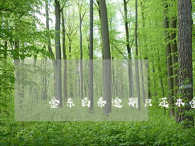 金东白条逾期只还本金可以吗