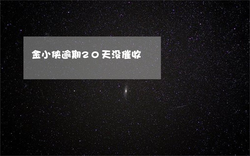 金小侠逾期20天没催收 金小侠逾期20天没催收