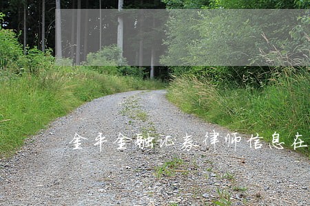 金平金融证券律师信息在线查询