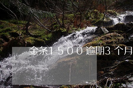 金条1500逾期3个月 金条1500逾期3个月