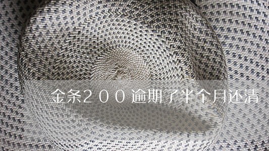 金条200逾期了半个月还清 金条200逾期了半个月还清