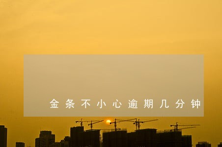 金条不小心逾期几分钟 金条不小心逾期几分钟