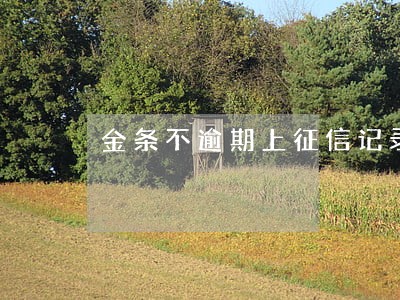 金条不逾期上征信记录吗 金条不逾期上征信记录吗