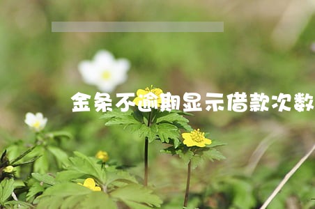 金条不逾期显示借款次数吗 金条不逾期显示借款次数吗