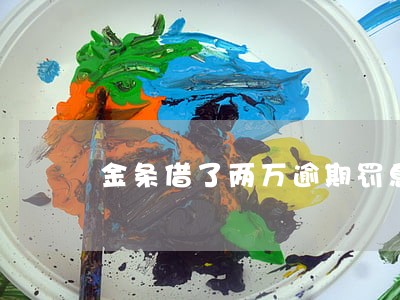 金条借了两万逾期罚息 金条借了两万逾期罚息