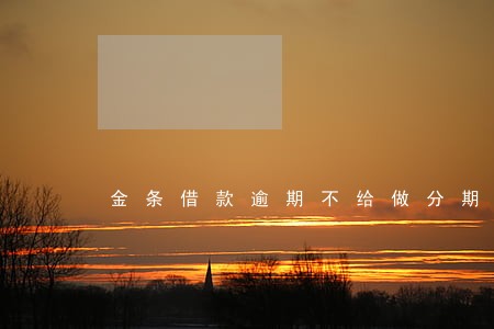 金条借款逾期不给做分期 金条借款逾期不给做分期