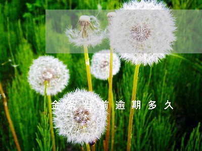 金条当前逾期多久 金条当前逾期多久