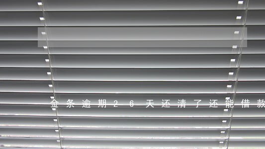 金条逾期26天还清了还能借款吗 金条逾期26天还清了还能借款吗